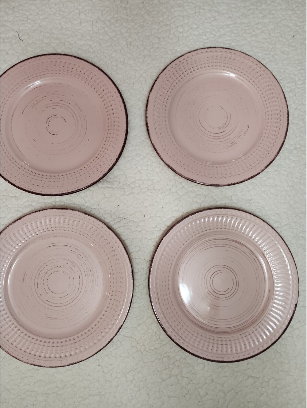 4 St Hobby lobby Dinner Plate Ceramica Peach Red Food Dishwasher Microware Safe